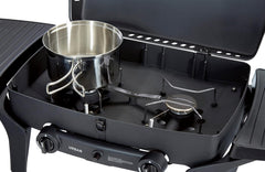 EndersGasgrill Urban II Pro, Tischgrill, Grillen-, Kochen- und Backen Funktion, 2 Brenner Edelstahl, mit Grill-Thermometer, Balkon-, Camping-Grill, Aluguss-Gehäuse, Gusseisen-Rost, #2062
