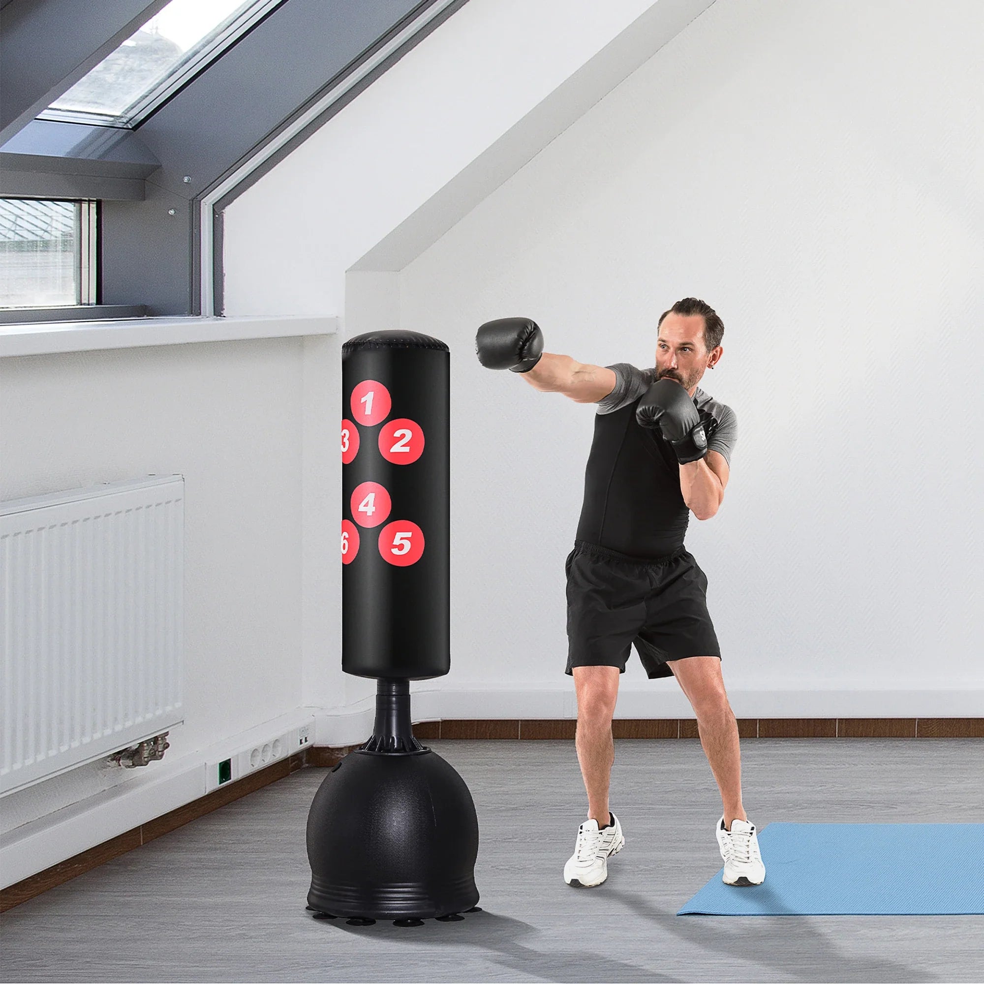 HOMCOM Standboxsack freistehend mit Saugnäpfen & Reflex-System
