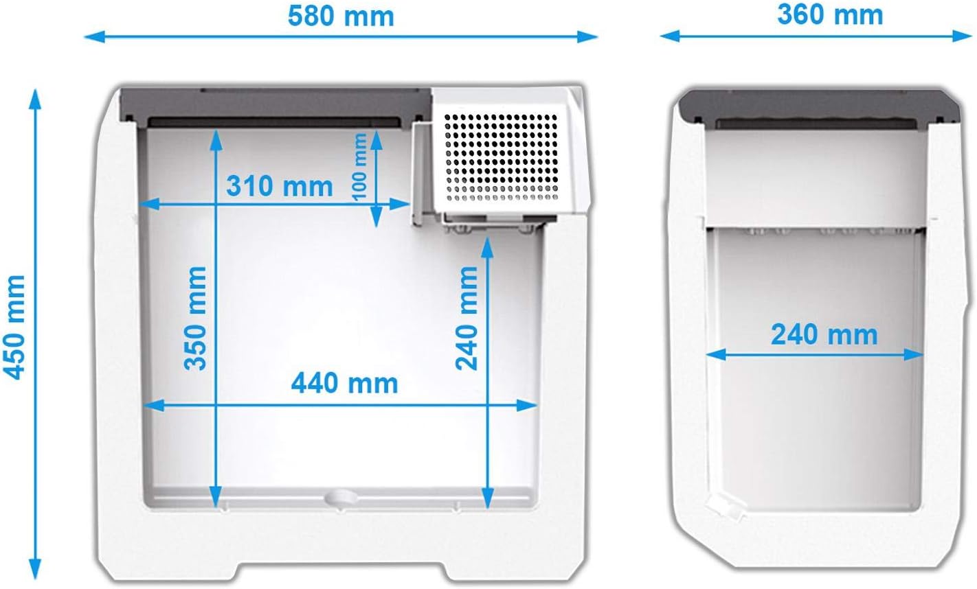 Mobicool FR40 Electric Air Compressor Cooler Box, 38 Litre Capacity, 12/24V and 230V for Car, Truck, Boat, Motorhome and Power Socket