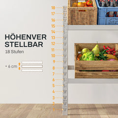 HOMCOM Getränkekistenregal höhenverstellbar schneller Aufbau Weiß