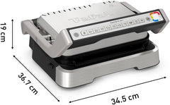 Tefal OptiGrill 4in1 Kontaktgrill mit Backschale, Aufklappbar, Tischgrill, 9 Programme, Garstufenanzeige, Elektrogrill, Backofen, GC776D10