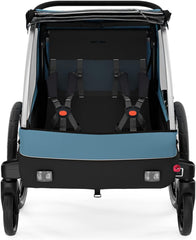 Thule Courier Fahrradanhänger Hunde, Fahrradanhänger für 2 Kinder Aegean Blue One-Size