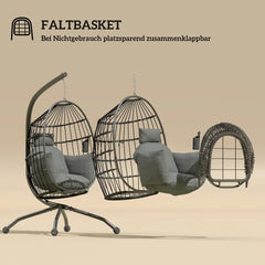 Outsunny Hängesessel Outdoor faltbar mit Becherhalter
