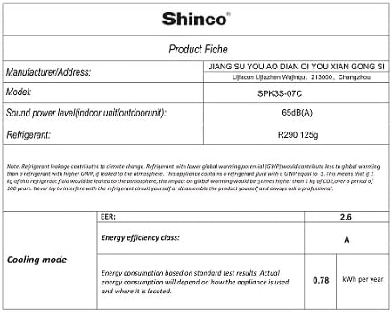 SHINCO Mobile Klimaanlage mit Abluftschlauch, 3-in-1Klimaanlage mit Luftentfeuchter&Ventilator, 7000BTU, 2,05 kW, Mobiles Klimagert mit Schlafmodus, Timer und Montagematerial, Rume bis 54m