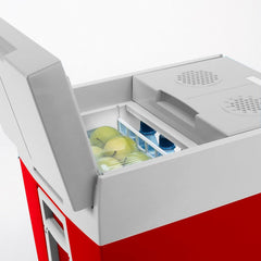 Mobicool MT48W AC/DC - elektrische Kühlbox mit Rollen passend für eine komplette Getrnkekiste / Bierkiste, 48 Liter, 12 V und 230 V für Auto, Lkw, Boot, Reisemobil und Steckdose, Blau
