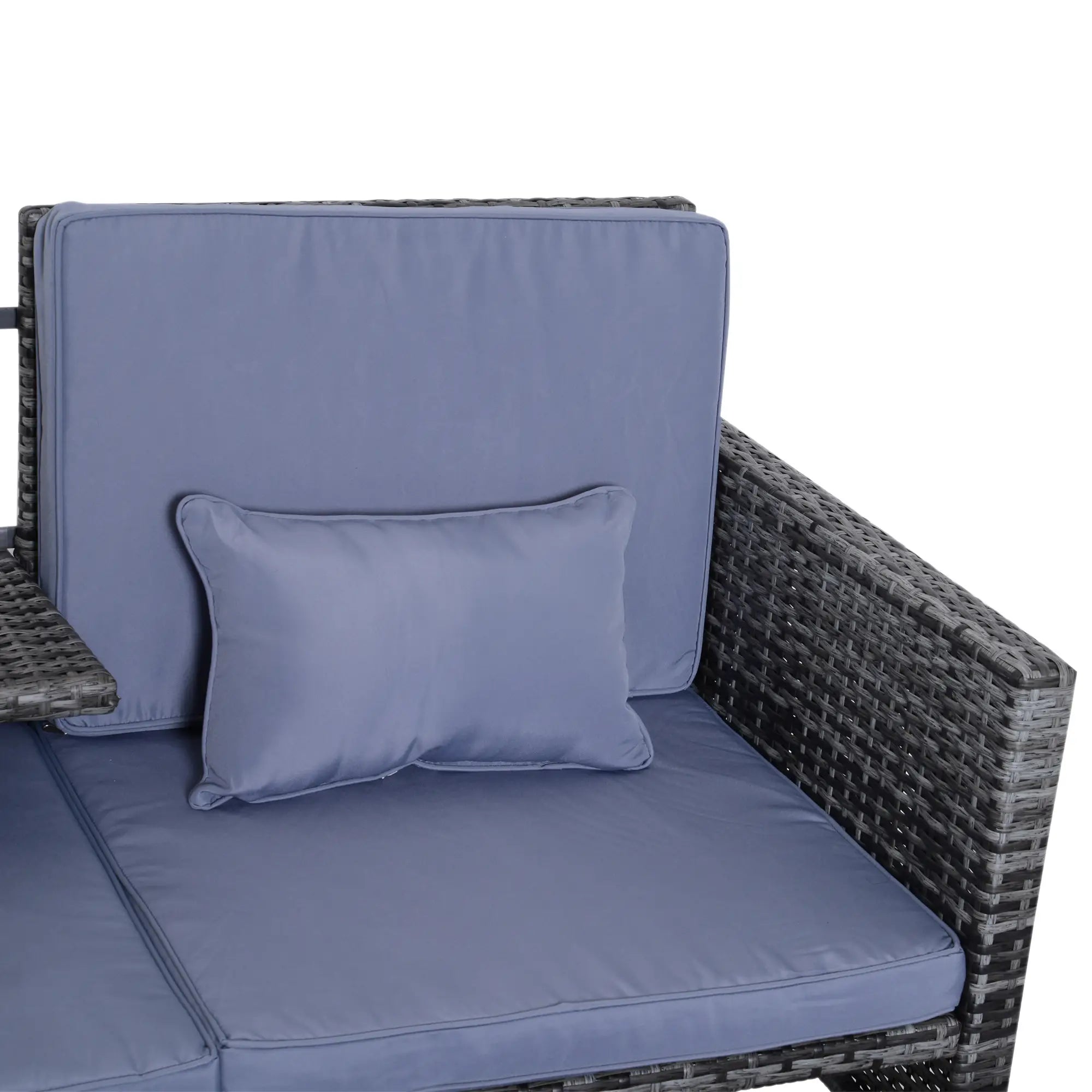 Outsunny Polyrattan Gartensofa Set 3-tlg 2-in-1 Rückenlehne Outdoor