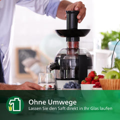 Philips Entsafter – 1100W, 2L, HomeID-Rezepte-App, XXL-Einfüllffnung, QuickClean (HR1921/20), 25 x 43.2 x 29.6 cm, Edelstahl