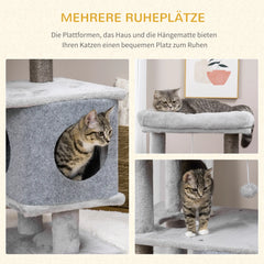 PawHut Kratzbaum Katzenhöhlen Plattformen Spielball Kratzstämme