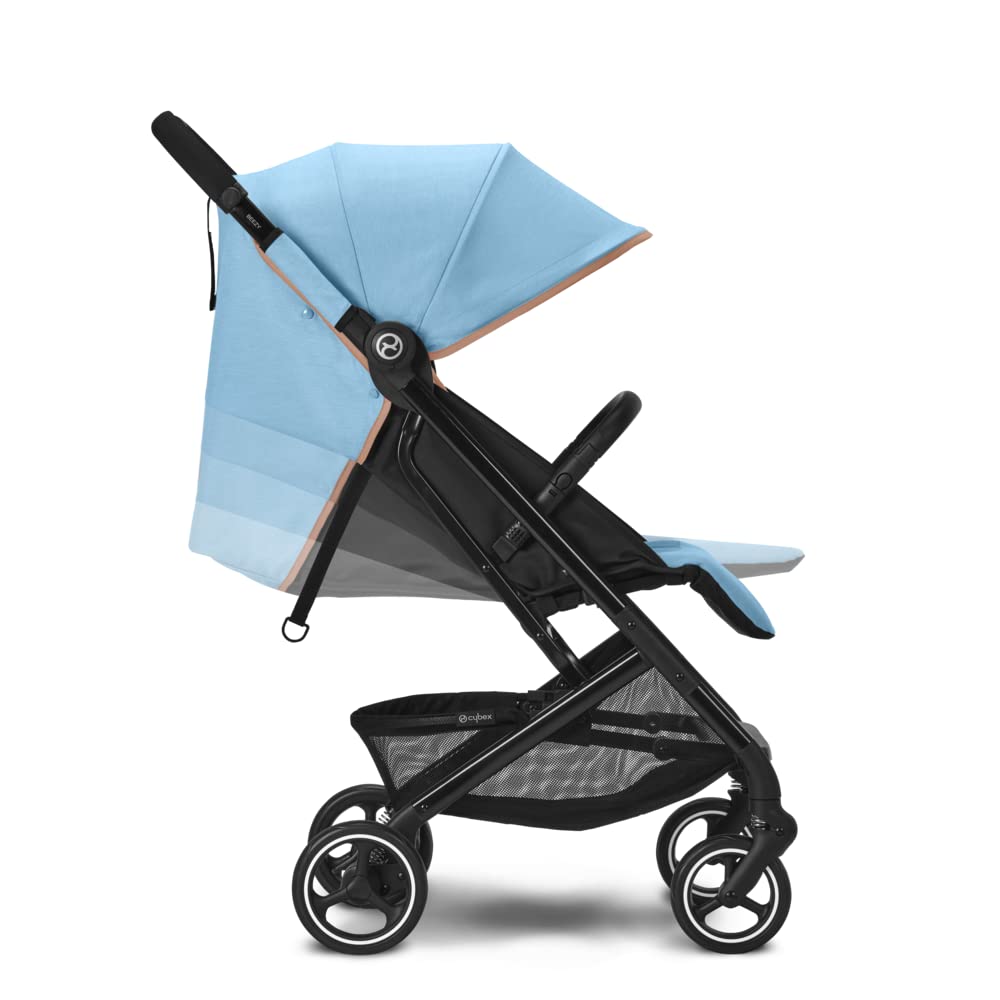 Cybex Gold Kinderwagen Beezy mit One-Pull Harness, Ab Geburt bis ca. 4 Jahre (max. 22 kg), Kompakt und ergonomisch, Almond Beige (Beige mit schwarzem Rahmen)