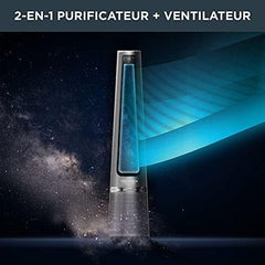 Rowenta QU5062 Eclipse 3in1 Luftreiniger | Heizlüfter | Ventilator | filtert 99,9% der Partikel | für 30 m2 Raumgre | schnelle Heizung bis zu 35°C | automatischer Tag- und Nachtmodus | Schwarz/Grau