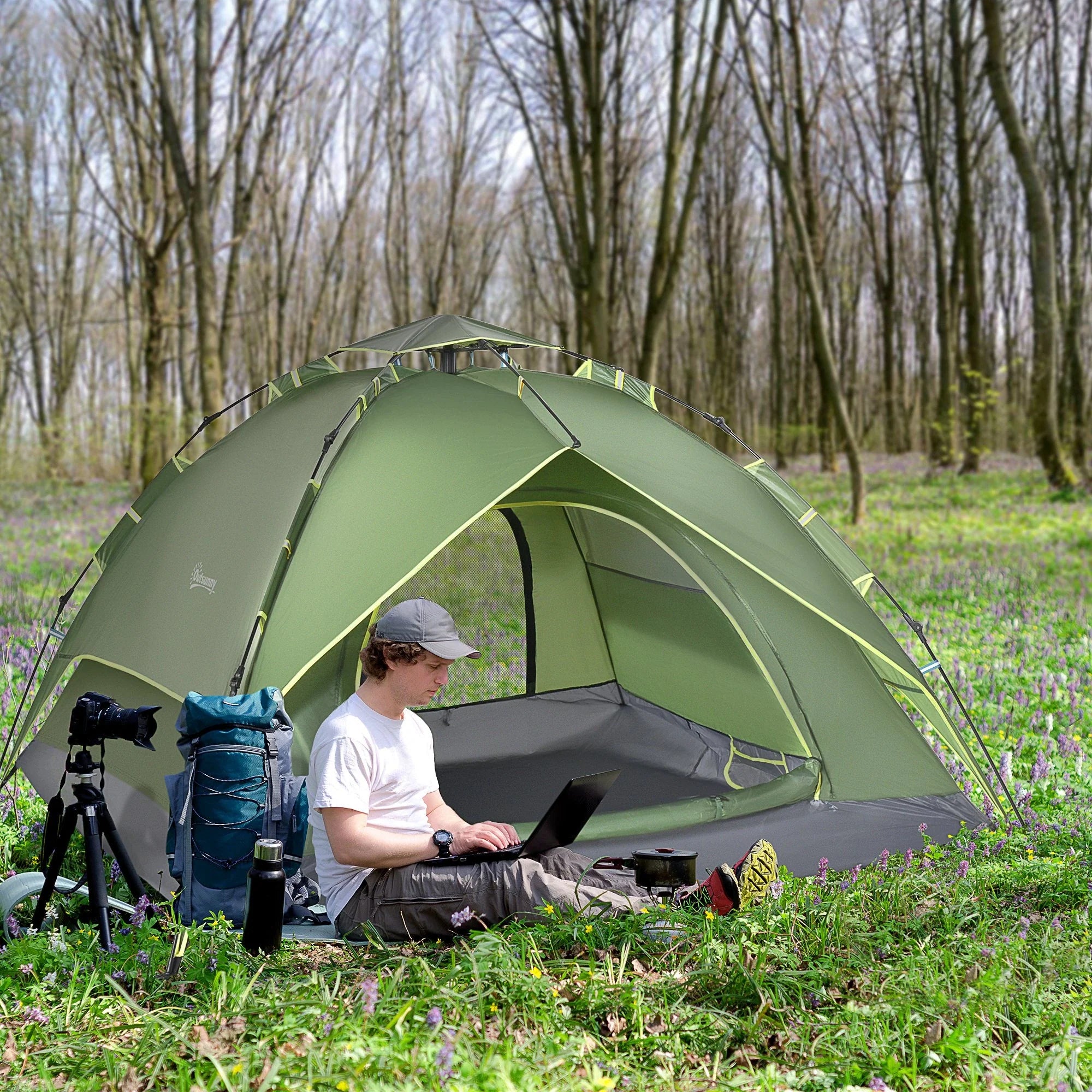 Outsunny Campingzelt 4-Jahreszeiten Quick-Up Überdachung Outdoor