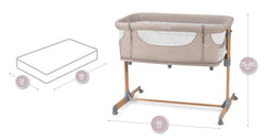 Momi SMART Bed 4-in-1 Kinderbeistellbetten bis 15 kg, Beistellbett für Babys mit Matratze, Höhenverstellbar