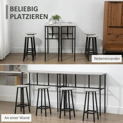 HOMCOM Bartisch-Set 6-teilig kombinierbar platzsparend Essgruppe
