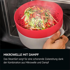 AEG Einbau-Mikrowelle Serie 6000 mit Steam Set - 60 cm - 17 L Garraum - Touch-Bedienung - Display mit Uhr - Auftau-Funktion - Drehteller Ø 272 mm - Schwarz - TB6SM171DB