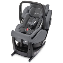 Recaro Kinderautositz Salia Elite inkl. Babyschale (Gewicht 2,9 kG), 360 Grad drehbar, I-Size, 0-18 kg, 40-105 cm, max. 4 Jahre, mit visuellen Indikatoren, Prime Silent Grey