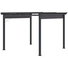 Outsunny Pergola 2,95x2,95 m mit Schiebedach Grau