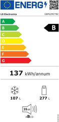 LG GBV22NCCEP Kühl-/Gefrierkombination – Smart Inverter Compressor, Total No Frost, Modern Flat Door Design, Matt Schwarz Metallic, Energieeffizienz A
