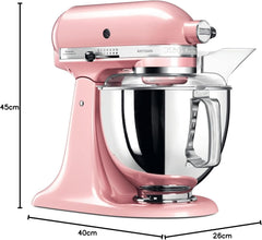 KitchenAid Küchenmaschine I Artisan I Kippbarem Food Processor I Teigknetmaschine mit 5 Zubehör | 2 Schüsseln aus Edelstahl | 4.8 L | Pistaccio