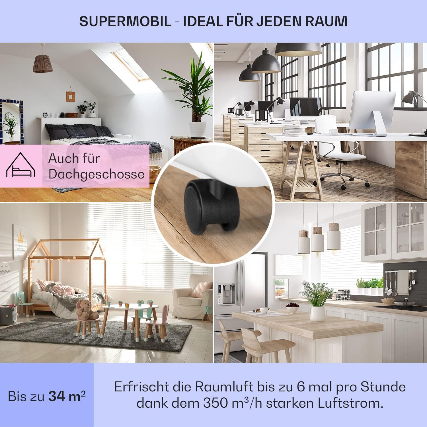 Klarstein Mobile Klimaanlage mit Abluftschlauch, 3-in-1 Klimagerät mit Ventilator & Luftentfeuchter, Kleine & Portable Klimaanlage für Wohnung & Büro, mit Nachtmodus & App-Steuerung, 7000 BTU