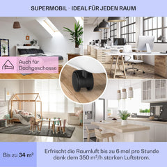 Klarstein Klimaanlage, 4-in-1 Klimagerät, Entfeuchter, Ventilator & Nachtmodus, Mobile Klimaanlage mit Abluftschlauch, App-Steuerung, Air Conditioner für Räume bis 44 m², 9000 BTU, Weiß