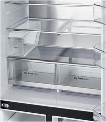 LG GMG861EPAE InstaView SLIM Multi-Door, Klasse E, 508 L, Kühlschrank mit Gefrierfach, Eis-, Crushed Ice- Wasserspender mit UVnano, Total NoFrost, Smart Inverter Kompressor, Wi-Fi, Farbe Matte Black