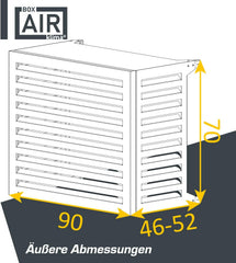 Box Air Klima Abdeckung - Schallschutzhaube Wärmepumpe Schutzgitter - Verkleidung Klimaanlage Außengerät - Für Klimaanlagen und Wärmepumpen - Robuste Schutzabdeckung
