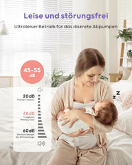 Nuliie Milchpumpe Elektrisch tragbare S32, Elektrische milchpumpe freihändig 4 Modi 9 Stufen mit 18/21/24 mm komfortabler Flansch, Privat, mit Ersatzzubehör im Lieferumfang (2Packs, Weiß)
