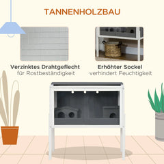 PawHut Zwerghamsterkäfig mit Regal und Acrylschiebetüren Holz