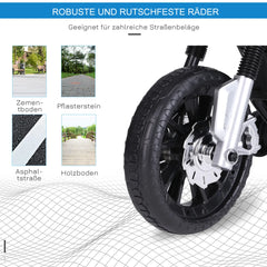 HOMCOM Kindermotorrad Elektrofahrzeug mit Licht Musik Stützrädern Blau