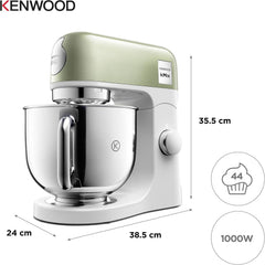 Kenwood kMix KMX750RD Küchenmaschine, 5 l Edelstahl Schüssel, Safe-Use-Sicherheitssystem, Metallgehuse, 1000 Watt, inkl. 3-Teiligem Patisserie-Set und Spritzschutz, Rot