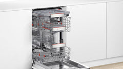 Bosch SPV2IKX10E Serie 2 Smarter Geschirrspüler vollintegriert, 45 cm breit, Besteckkorb, Extra Trocknen auf Knopfdruck, InfoLight roter Lichtpunkt am Boden, AquaStop Schutz gegen Wasserschäden, Weiß