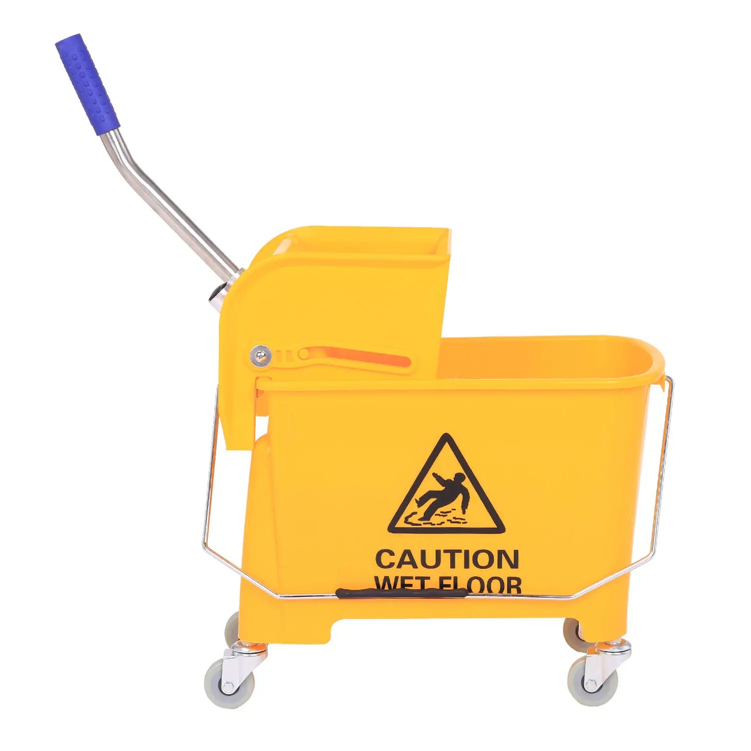 HOMCOM Putzeimer mit Auswringer 2 Fächer mit Rollen