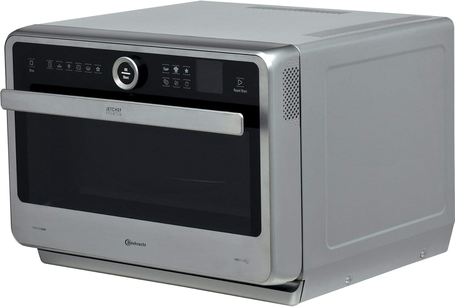 Bauknecht Jet Chef MW 179 IN Edelstahl 5in1-Multifunktionsmikrowelle/ 1000 W/ 33 L Garraum/Heißluft 1500 Watt/ Quartz Grill 1200 W/DualCrisp/ Dampfgaren/Schmelz- und Schnellauftau-Funktion