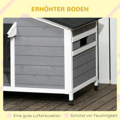 PawHut Hundehütte Outdoor aufklappbares Dach wetterfest Massivholz