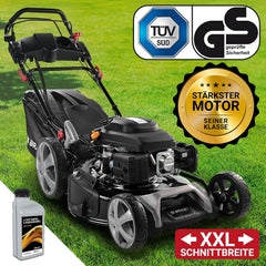 BRAST® Benzin Rasenmäher mit Antrieb | 5,2kW (7PS) | 55cm Schnittbreite | viele Modelle | TÜV | 30-80mm Schnitthöhe | 60L Fangkorb | 4 Takt OHV Motor | Stahlgehäuse | Power