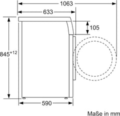 Siemens WU14UTS0 iQ500 unterbaufähige Waschmaschine, 9kg, 1400 UpM, Outdoor-Imprägnieren-Programm, varioSpeed Funktion, Nachlegefunktion