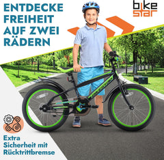 BIKESTAR Kinderfahrrad 18 Zoll für Mädchen und Jungen ab 5 Jahre | Kinderrad Urban Jungle | Fahrrad für Kinder | Risikofrei Testen