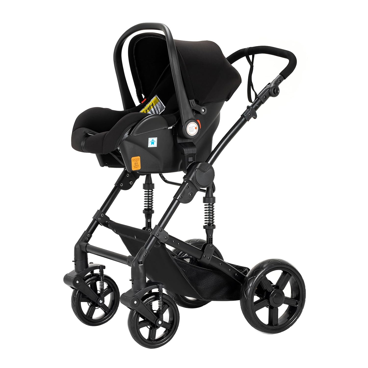 3 in 1 Kombikinderwagen 3 in 1 Reisesysteme Kinderwagen Infant Hochlandschaft Liegender Buggy Kinderwagen Neugeborenen Kinderwagen Faltbarer Standardkinderwagen (906 White)