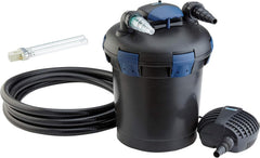 OASE 50499 Druckfilter BioPress Set 4000, Teichfilter Filterset zur effektiven und raschen Algenbekäpfung, Komplettset inkl Filterpumpe und UVC Klärer