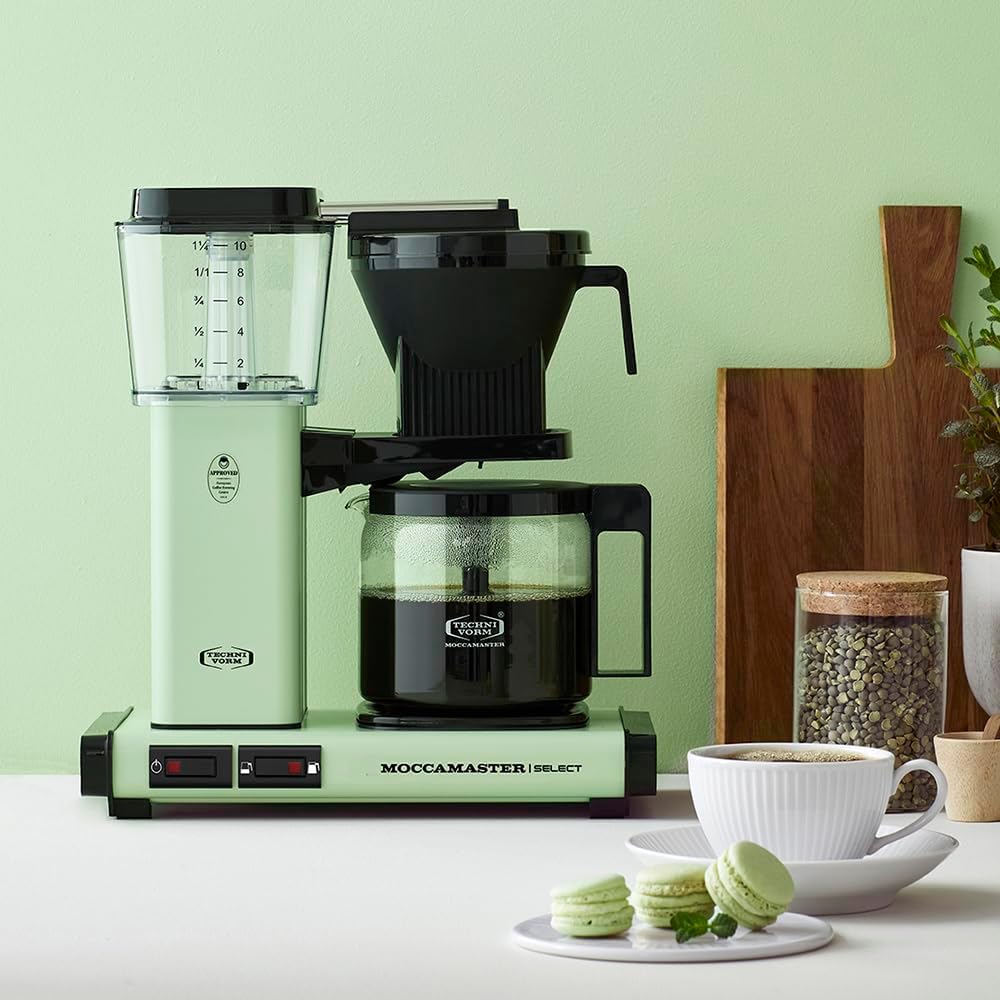 Moccamaster KBG Select, Kaffeemaschine, Retro Kaffeemaschine, Filterkaffee, Off-White, 1.25L