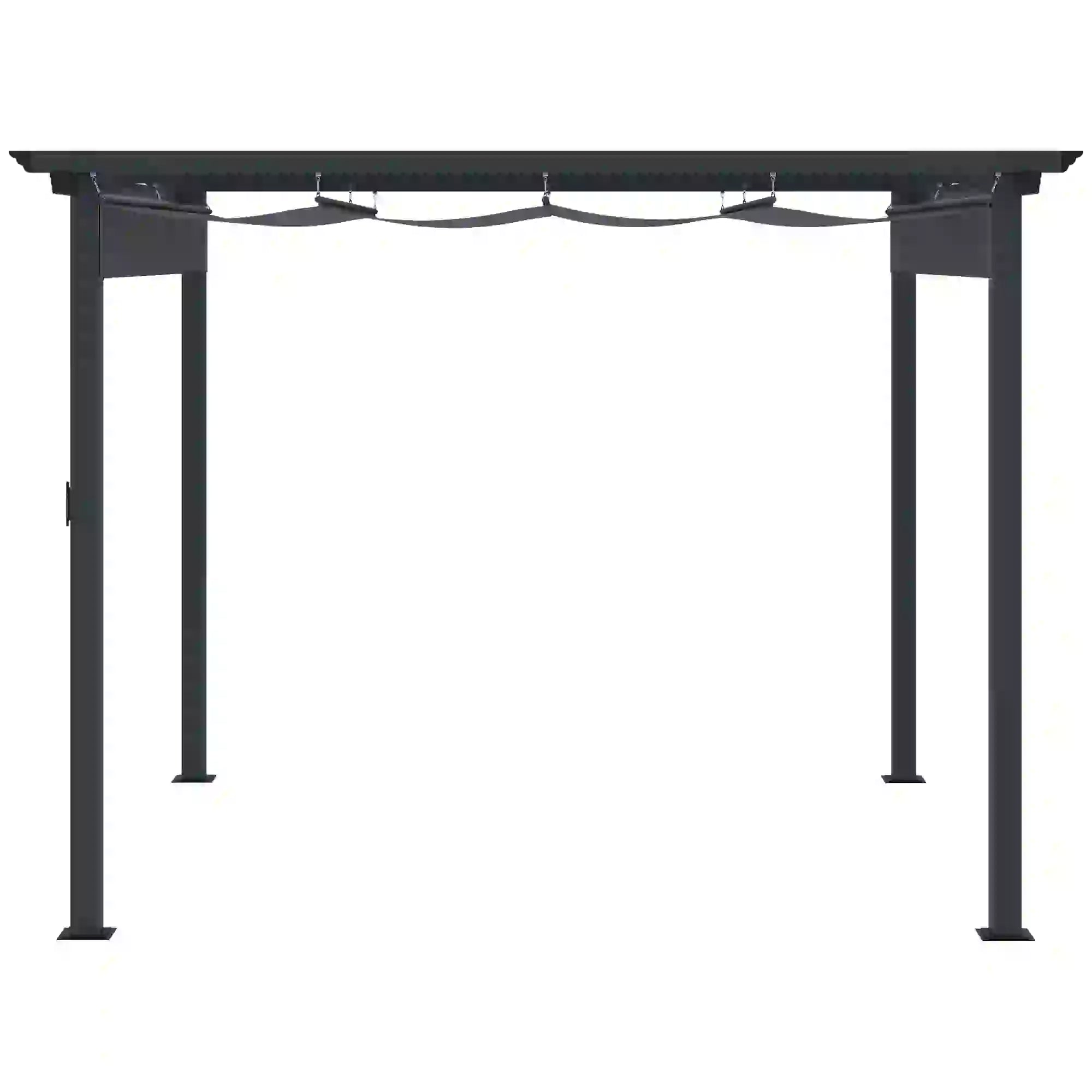 Outsunny Pergola 2,95x2,95 m mit Schiebedach Grau