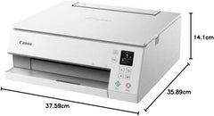 Canon PIXMA TS6350a Drucker Farbtintenstrahl Multifunktionsgerät DIN A4 (Fotodrucker, Scanner, Kopierer, OLED, 4.800x1.200 dpi, USB, WLAN, 5 separate Tinten, Duplexdruck, 2 Papierzuführungen), schwarz
