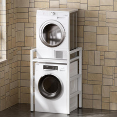 MSFE Regal über Waschmaschine,Höhenverstellbarer Wäschetrocknerständer,Lagerregal über der Waschmaschine, Tragfähigkeit 350 kg,für Waschmaschine und Trockner,73 * 64 * 110cm,Patentiertes Produkt