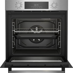 Beko BBSM12340X Einbau-Backofen-Set, zwei autarke Geräte: Induktionskochfeld mit 4 Kochzonen, Backofen mit 8 Heizarten, 72 l Garraum-Volumen, Kindersicherung, Sensortasten, Schwarz/Edelstahl