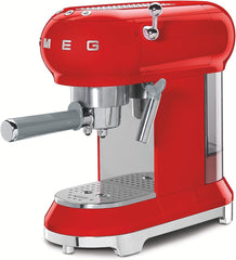 Smeg, ECF01WHEU Manual Espresso -Maschine, Cappuccino -System, Thermoblock, große Tassengehäuse und Doppelkaffeefunktion, 1 l Wassertank, kompakte Abmessungen, 1350W, Weiß