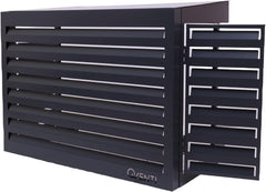 Qventi Abdeckung für Klimaanlage - Anthrazit/Grau - Aluminium - Schutzgitter - Verkleidung - Einfache Montage - Größe S - Außenmaße (LxBxH): 100 x 50 x 75 cm
