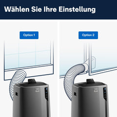 De'Longhi Pinguino PAC EL112 CST mobiles Klimagerät mit Abluftschlauch, Klimaanlage Für Räume bis 110 m³, Luftentfeuchter, Ventilationsfunktion, 24h-Timer, Schwarz