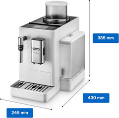 De'Longhi Rivelia EXAM440.55.W Kaffeevollautomat mit LatteCrema Milchsystem, Wechselbarer Bohnenbehälter, 16 Kaffee- & Milchgetränke auf Knopfdruck, Extra-Shot-Funktion, 3,5 Touch-Display, Weiß
