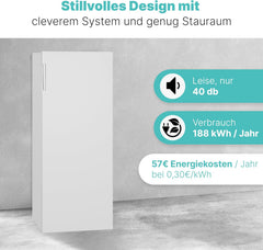 Bomann großer Gefrierschrank freistehend | 165 Liter Nutzinhalt für Lebensmittel | 5 Schubladen | Freezer Eisschrank Froster | wechselbarer Türanschlag inkl. Eiswürfelschale | GS 7317.1 weiß