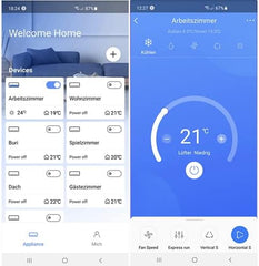 12000 BTU 3,6 kW QuickConnect ULTRA Split Klimaanlage + Heizung ECO Smart WiFi-Ready/Super Ioniser/Self-Clean/Follow Me komplett Set leise inkl. 4m QuickConnect Leitungen